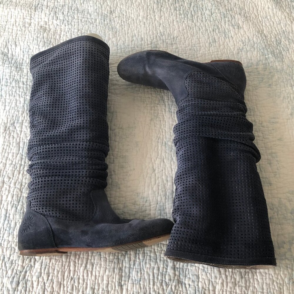 UGG Abilene Blue Suede Boots 7.5